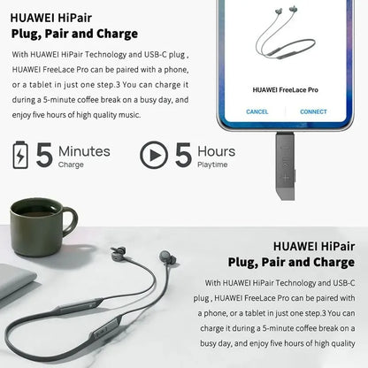 Original Huawei Freelace Pro Headphones Wireless Bluetooth 5.0 Earphones Active Noise Cancellation Earbuds Neckband Hifi Headset