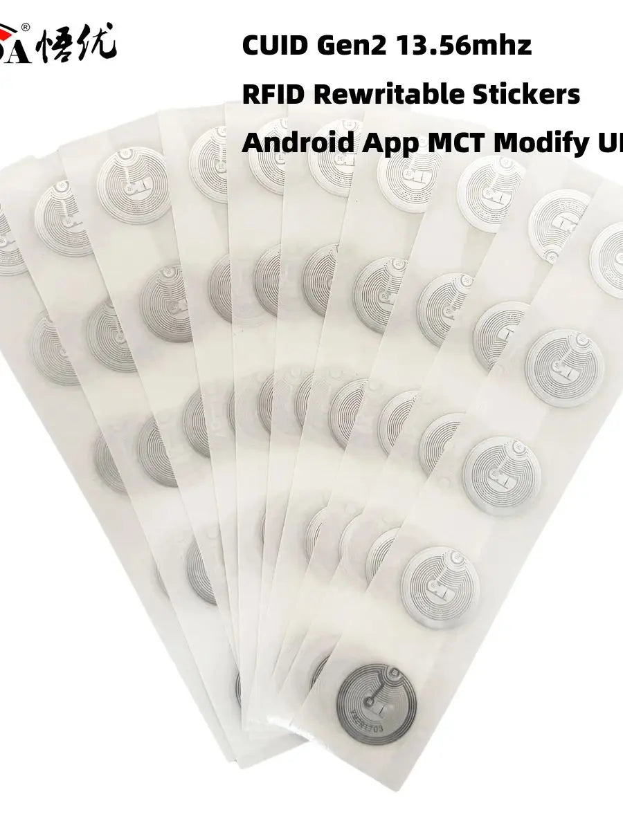 5YOA 13.56mhz CUID changeable S50 1K RFID Sticker Wet Inlay NFC tag Sector 0 Block 0 UID Rewritable NFC Andriod MCT Copy Clone