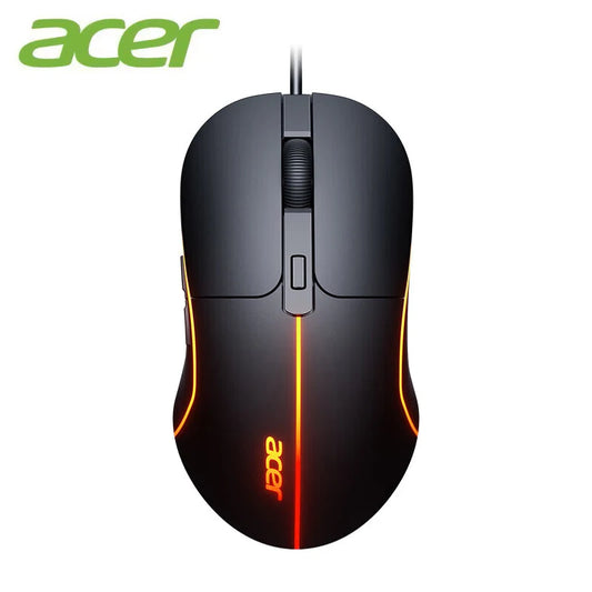 Acer USB Wired Mouse 6 Keys 3200DPI Optical Colorful Breathing Light Competitive Game Office Mouse for Notebook Laptop Computer