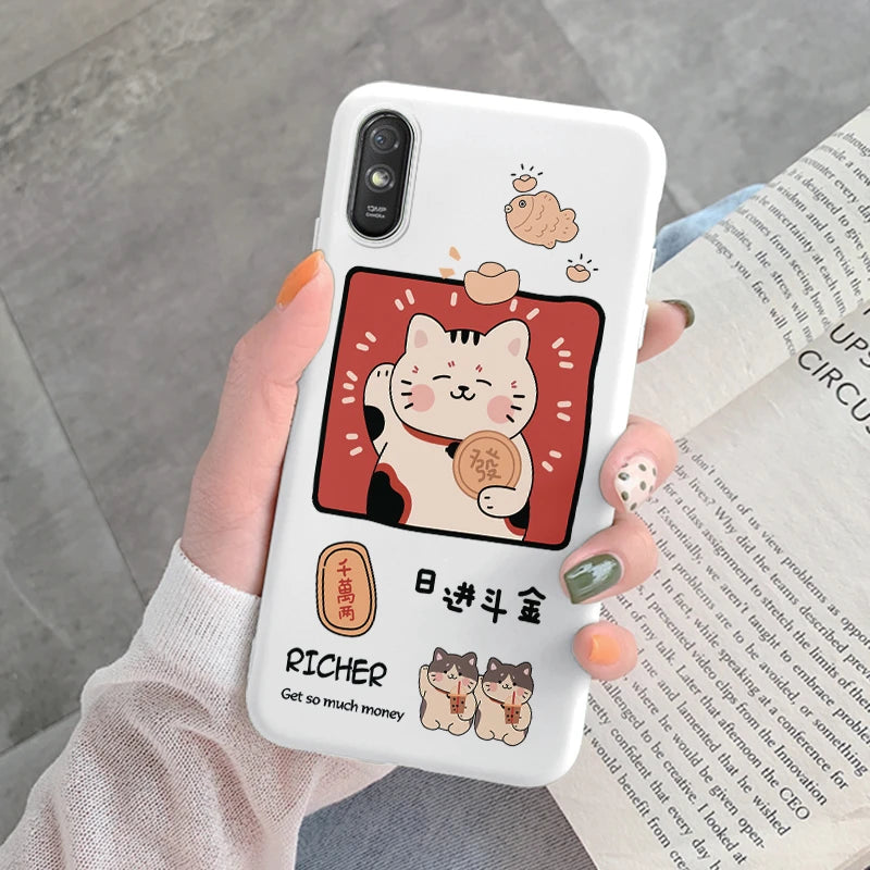 For Redmi 9AT 9A 9at Back Cover Protective Case Soft Silicone Cute Cartoon Cat Frog Funda Phone Case For Xiaomi Redmi 9C 13C 14C