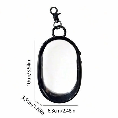 Portable Mini Clear Zipper Storage Bag KeychainCartoon Doll ChildrenToy MysteryBox Organizer for Earphones Chargers Gift Bag liu