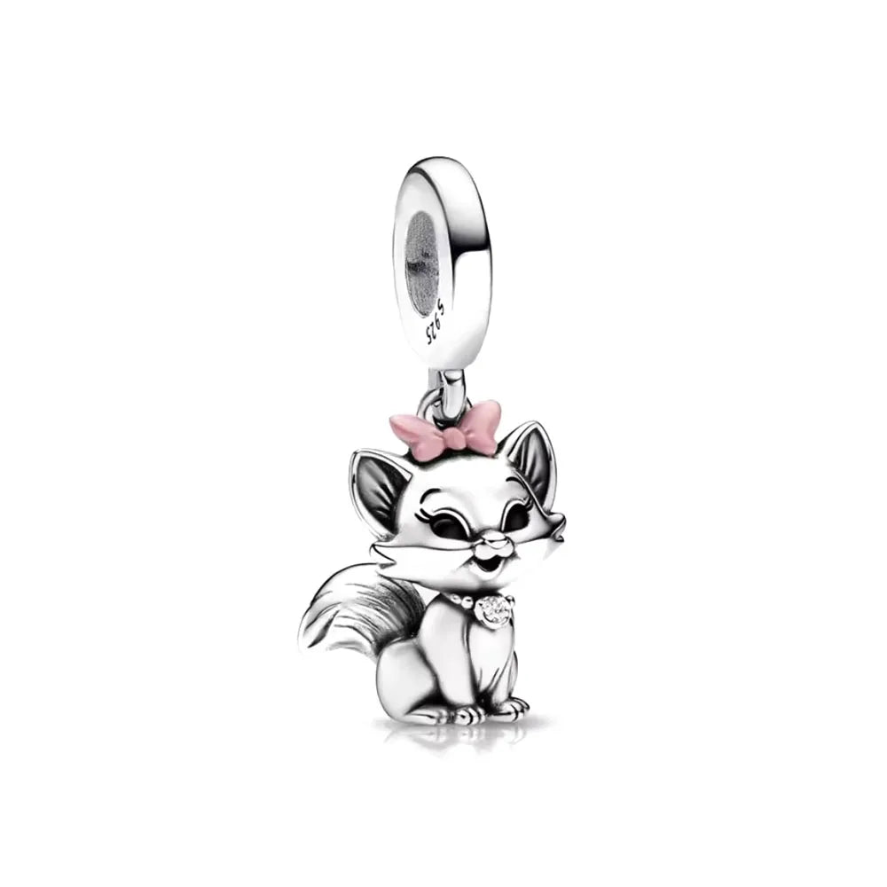 Fashionable 925 Silver Cartoon Beads Compatible with European Bracelet Koala Rabbit Mouse Princess Anime Beads DIY Jewelry Gift