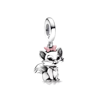 Fashionable 925 Silver Cartoon Beads Compatible with European Bracelet Koala Rabbit Mouse Princess Anime Beads DIY Jewelry Gift
