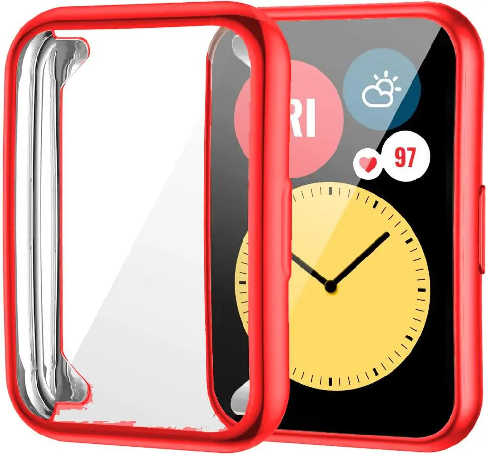 Plated Cover For Huawei Watch fit/fit 2 Case Smartwatch Accessories TPU Bumper All-Around Screen Protector Huawei fit2 watchcase