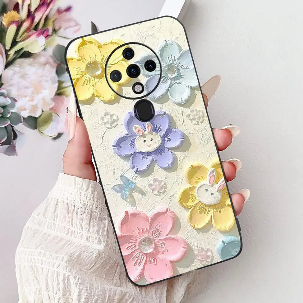 6.8'' For Tecno Spark6 KE7 Back Cover For Techno Spark 6 Case Shockproof Luxury Cute Cartoon Funny Cool Silicone Bumper Funda