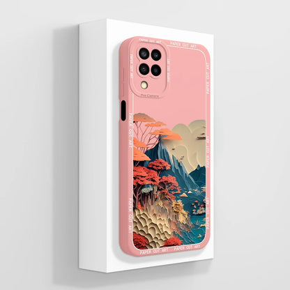 Cases For Samsung Galaxy A12 M12 F12 Back Cover Fashion Avocado Design Matte Liquid Silicone Soft Screen Protector Bumper Fundas
