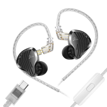 GK KUNTEN Dynamic Drive Headphones HIFI Heavy Bass Earbuds Sports Metal Headphones Detachable Headphones Gaming Headset Ear Buds