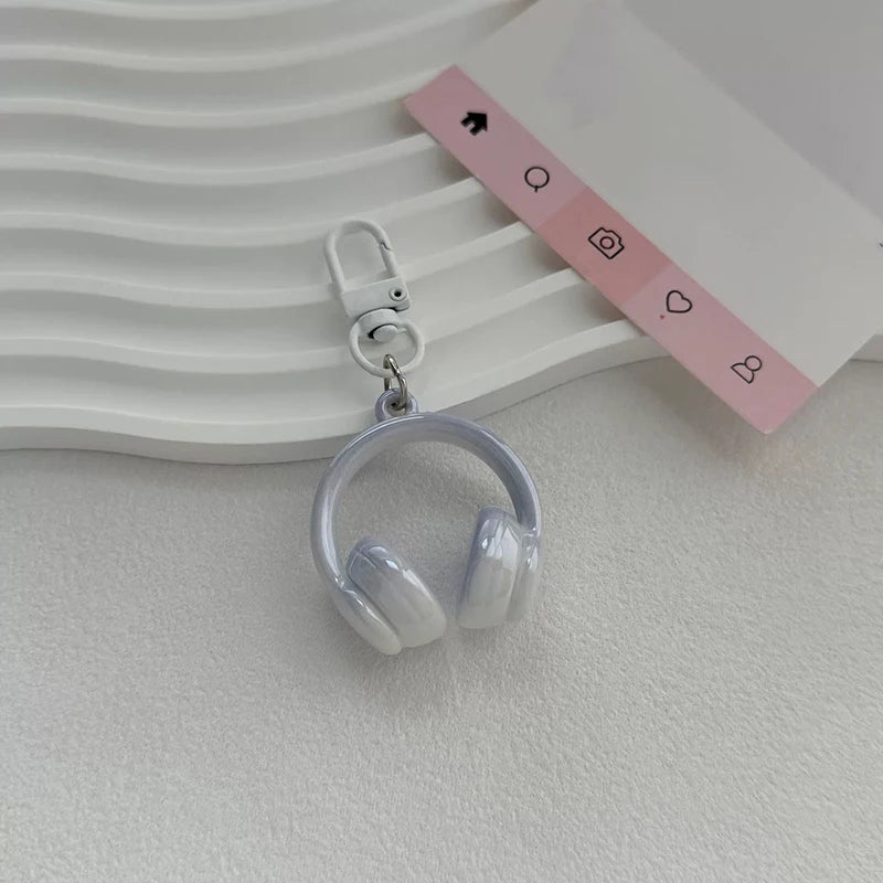 1PC Cute Creative 3D Earphones Pendant Keychain Mobile Phone Chain Earphone Charm Backpack Hanging Decoration Accessories Gifts