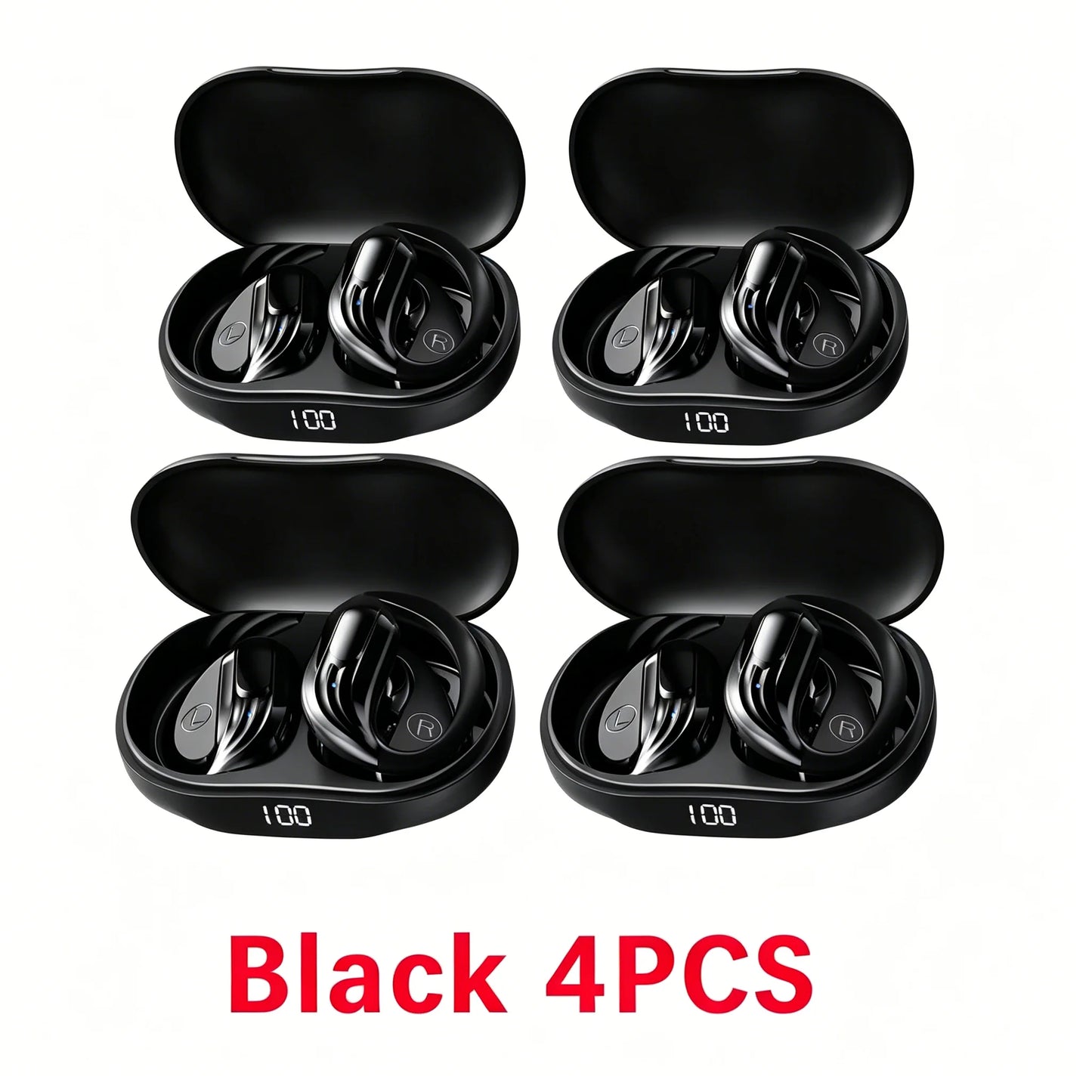 Wireless Bluetooth 5.3 Earhook Earphone LED Display Sports Earhook Headphones Deep Bass HiFi Stereo Noise Cancelling Earphones