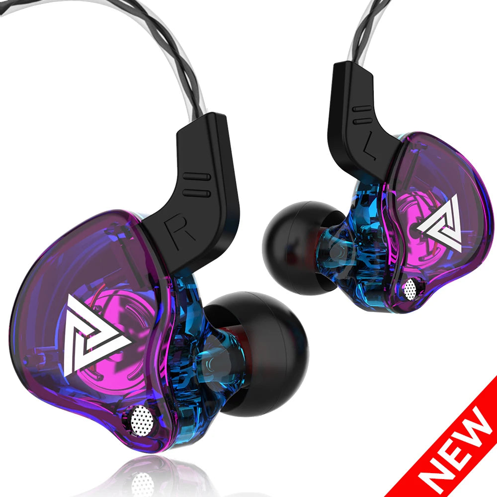 QKZ AK6/AERS/AK6 PRO Wired Headphones Dual Drive HiFi Earphone with Mic 3.5mm Sport Running Music Earbuds Bass Stereo Headset