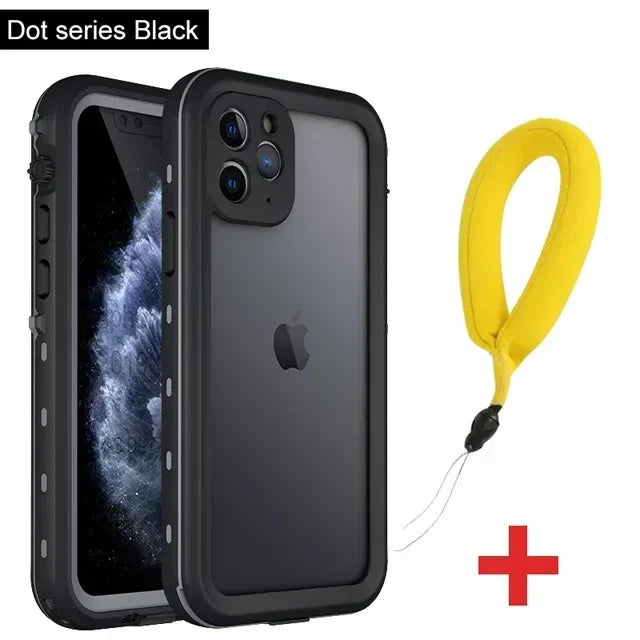 Full Sealed Clear IP68 Waterproof Case For iPhone 16 15 14 Plus 13 12 11 Pro Max Mini XS XR X Shockproof Cover Screen Protector