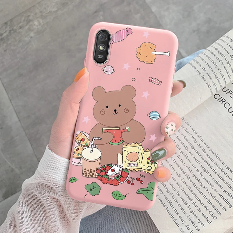 For Redmi 9AT 9A 9at Back Cover Protective Case Soft Silicone Cute Cartoon Cat Frog Funda Phone Case For Xiaomi Redmi 9C 13C 14C