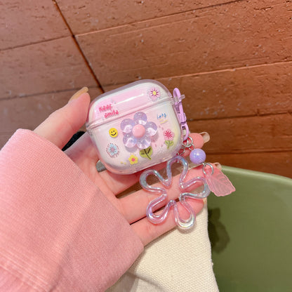 Case For 2025 New AirPods Pro3 4 3 2 1 Pro 2 Case TPU Cute DIY Star Butterfly Flower Dog Earphone Protective Cover With Pendant