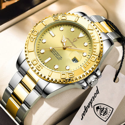 POEDAGAR Top Luxury Male Watch Waterproof Luminous Date Men Watch Stainless Steel Male Clock Sport Fashion Men's Quartz Watches