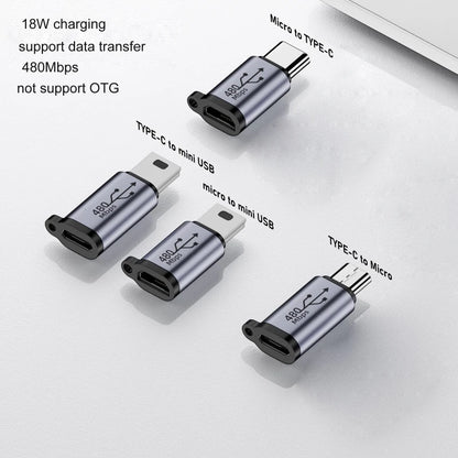VIKEFON Type C Female to Micro USB/Type Female to Mini USB/Micro USB Female to Type C/Micro USB Female to Mini USB Plug Adapter