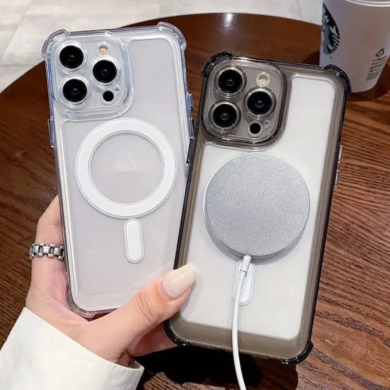 Luxury Magnetic Shockproof Phone Case For iPhone 16 15 14 13 12 11 Pro Max Plus Magsafe Wireless Charge Lens Protection Cover