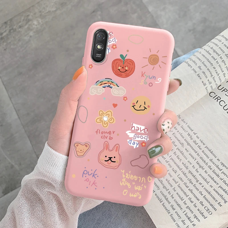 For Redmi 9AT 9A 9at Back Cover Protective Case Soft Silicone Cute Cartoon Cat Frog Funda Phone Case For Xiaomi Redmi 9C 13C 14C
