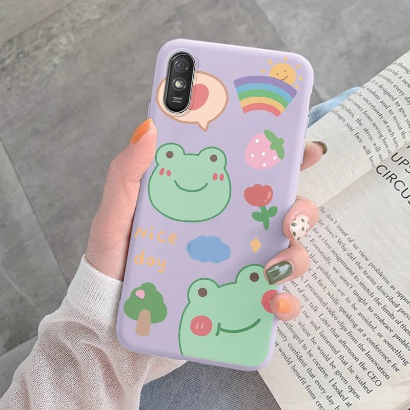 For Redmi 9AT 9A 9at Back Cover Protective Case Soft Silicone Cute Cartoon Cat Frog Funda Phone Case For Xiaomi Redmi 9C 13C 14C