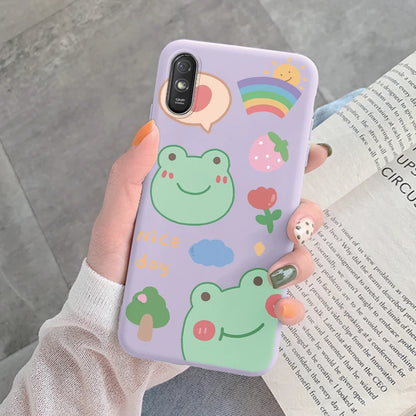 For Redmi 9AT 9A 9at Back Cover Protective Case Soft Silicone Cute Cartoon Cat Frog Funda Phone Case For Xiaomi Redmi 9C 13C 14C