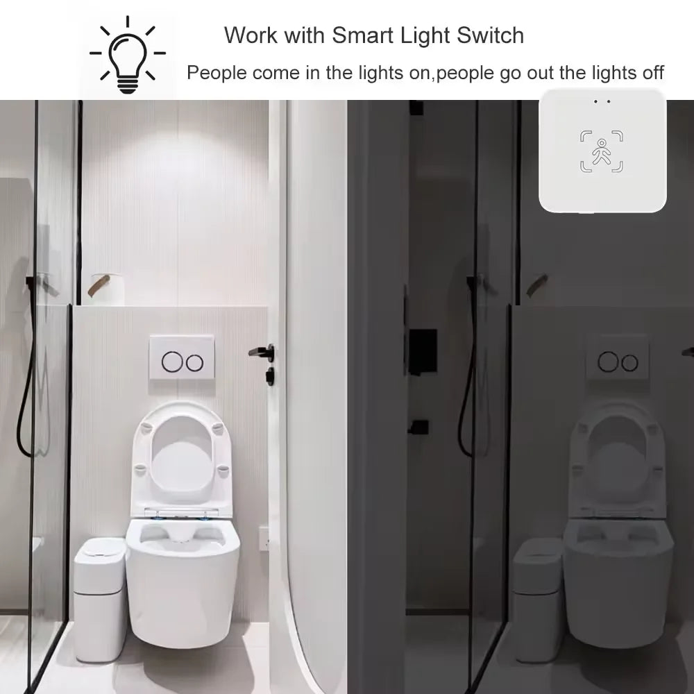 Zigbee/WiFi Smart Human Presence Sensor Tuya 24Ghz MmWave Radar Detection Luminance/Distance Detection  Support Home Assistant
