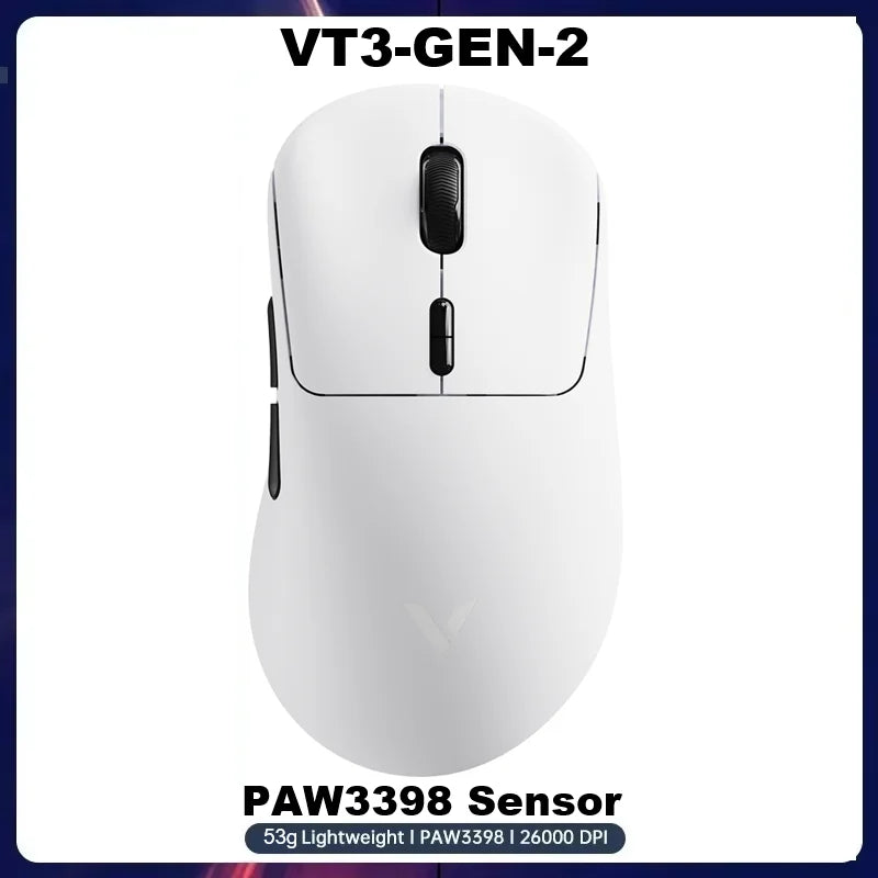 Rapoo VT3 GEN-2 Wireless Gaming Mouse 53g Lightweight 8KHz Polling Rate 26000DPI 10 Programmable Buttons Optical Sensor