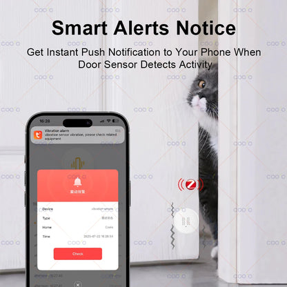 Tuya Zigbee Smart Vibration Sensor Door Window Glass Broken Detector Anti-theft Shock Alarm work with Smart Life App Need Hub