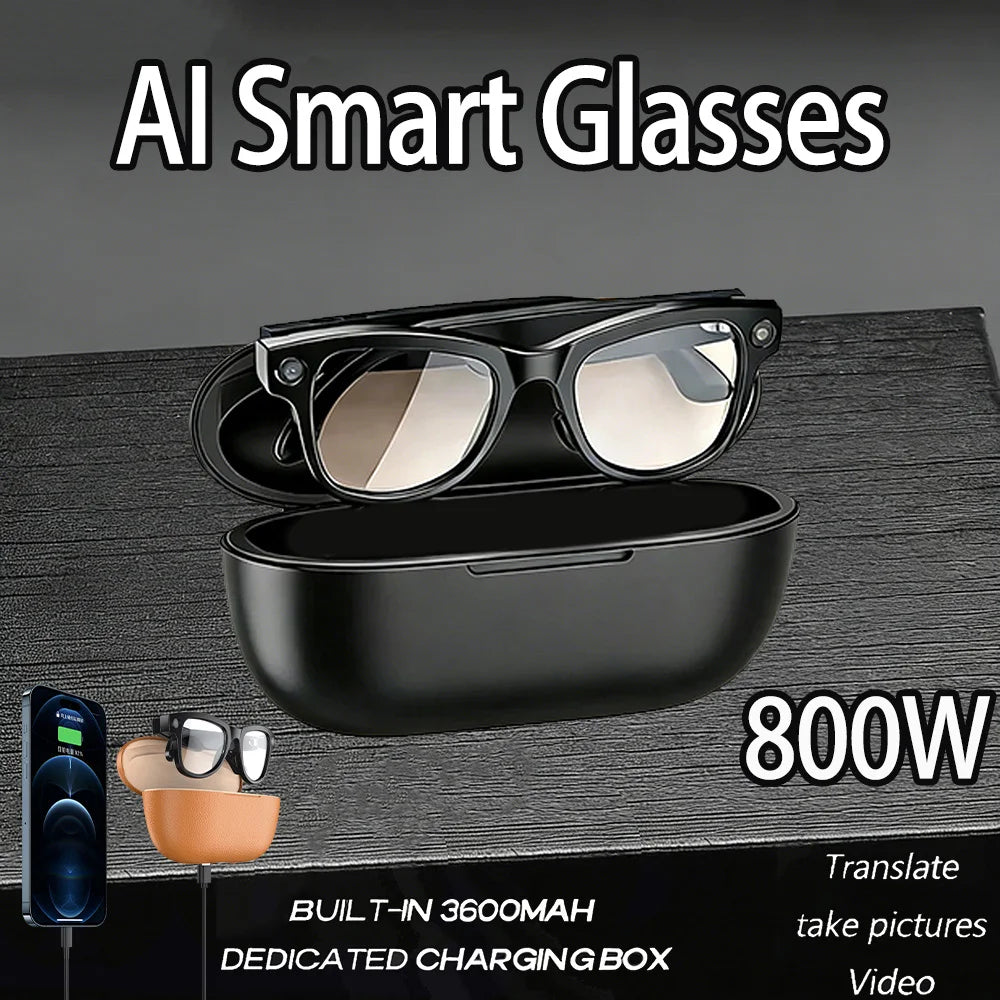 2026 Smart AI Glasses 4K 800W Camera 3600mAh Power Bank 32GB BT Translation ChatGPT Music Photos & Video Sunglasses Men  Women