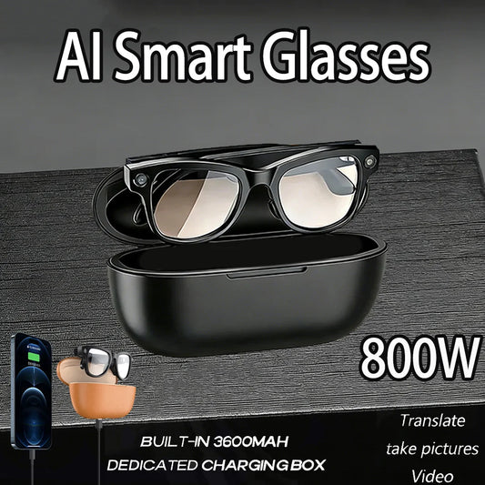 2026 Smart AI Glasses 4K 800W Camera 3600mAh Power Bank 32GB BT Translation ChatGPT Music Photos & Video Sunglasses Men  Women