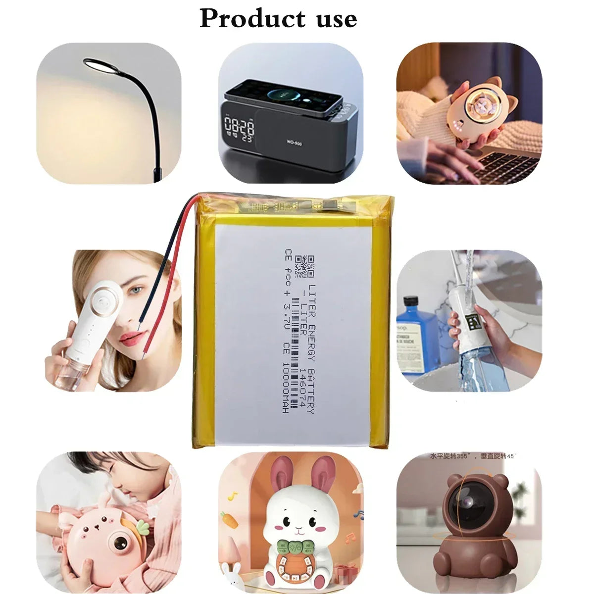 3.7V 10000mAh 146074 Li-polymer Battery 136074 Rechargeable Polymer Lithium Batteries for Power Bank Toy GPS Laptop Lights Diy
