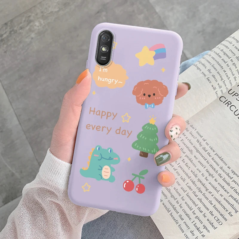 For Redmi 9AT 9A 9at Back Cover Protective Case Soft Silicone Cute Cartoon Cat Frog Funda Phone Case For Xiaomi Redmi 9C 13C 14C