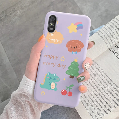 For Redmi 9AT 9A 9at Back Cover Protective Case Soft Silicone Cute Cartoon Cat Frog Funda Phone Case For Xiaomi Redmi 9C 13C 14C