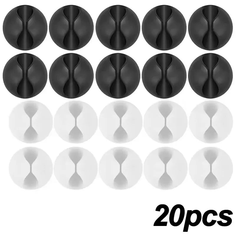 5/50Pcs Mini Cable Winder Organizer USB Charging Cable Clips Desk Tidy Organiser Wire Cord Holder Protectors In Home Office Car