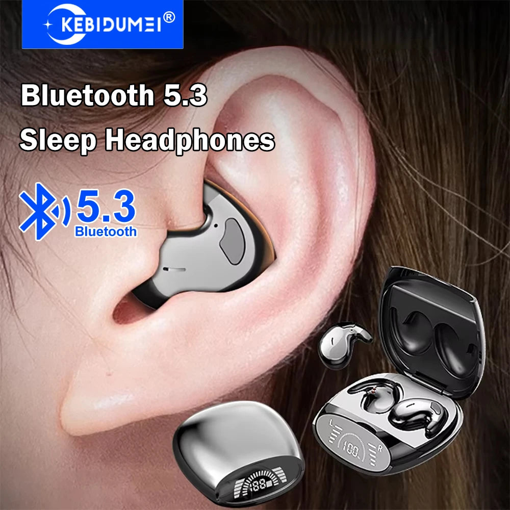 KEBIDUMEI Sleep Earbuds Bluetooth 5.3 Invisible Earphones Noise Reduction Wireless Headsets HiFi Stereo Sports Headphones