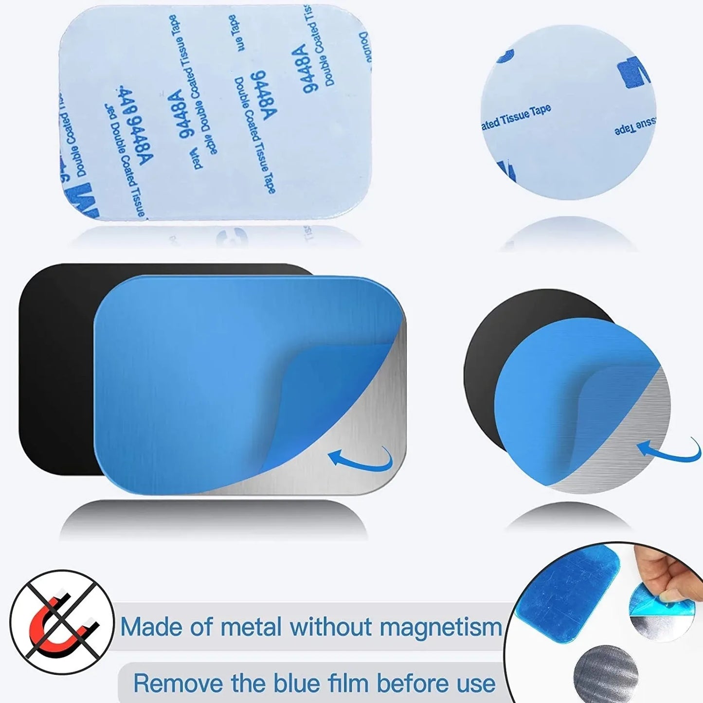 Magnetic Metal Plate Sticker Rings For Car Phone Holder Universal Iron Sheet Disk Sticker Mount Mobile Phone Holder Magnet Stand