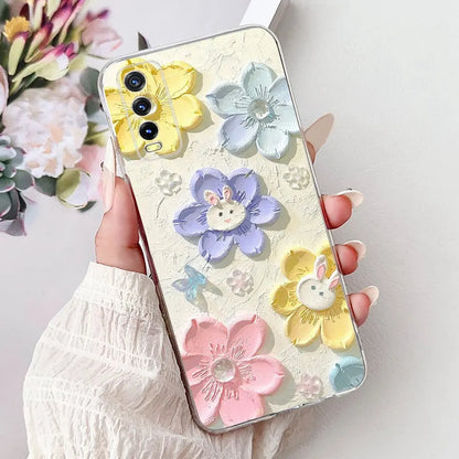 Soft Clear Siliocne Cover For Vivo V2027 V2028 V2029 Phone Case Vivo Y11s Y12s Y20 Y20s Y20i Y20G Cartoon Animals Flower Coque