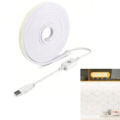 USB Neon Strip Light Smart Touch Sensor Swtich Dimmable Flexible Ribbon Waterproof Rope Tube Lamp Tape DIY Home Party Decoration