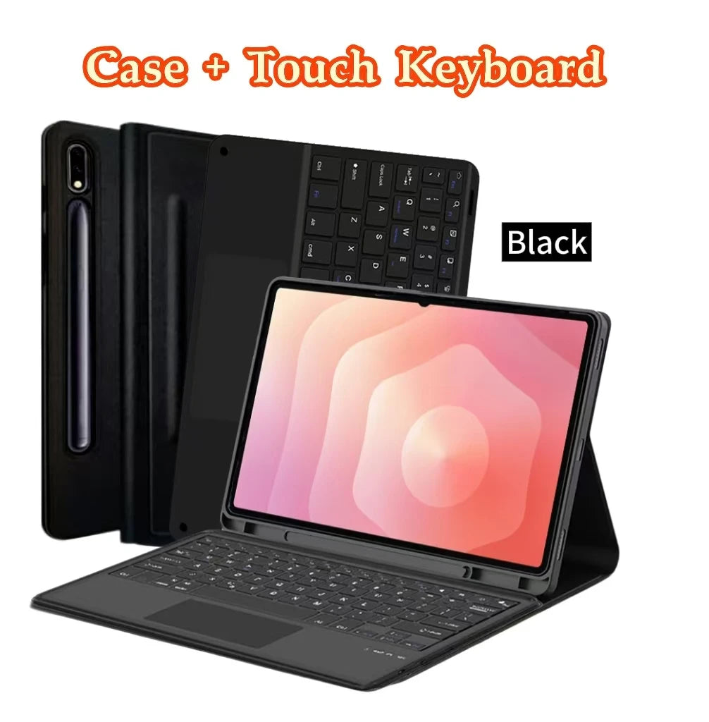 Case for Galaxy Tab S11 Ultra 2025 14.6 Inch ,  Wireless Keyboard Leather Cover with S Pen Holder for SM-X936B/ SM-X930, Black