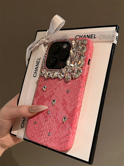Luxurious Glitter Phone Case For iPhone 17 16 15 14 13 12 11 Pro Max  Snake Pattern Cover For iPhone 16 17 Pro max Diamond Shiny