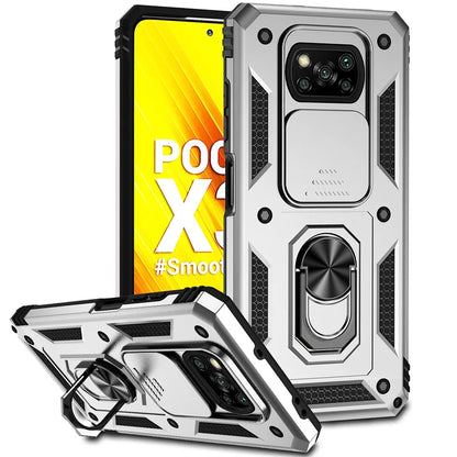 For Xiaomi Poco X3 Pro Case Magnetic Ring Holder Armor Cases For Poko Poxo Pocco Little X 3 NFC X3Pro Slide Camera Protect Cover
