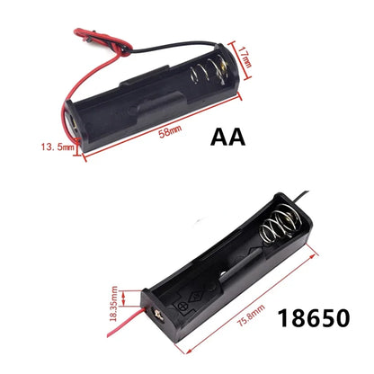 New 18650 Power Bank Cases 1X 2X 3X 4X 18650 Battery Holder Storage Box Case 1 2 3 4 Slot Batteries Container With Wire Lead