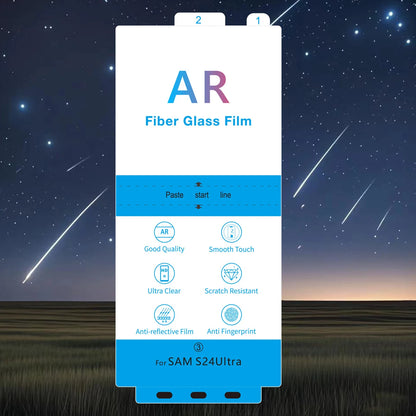 2 Pack AR Anti-Reflection Fiber Film For iPhone 16 Pro Max 15 Pro HD Clear AR Film Screen Protector Bubble-Free Not Glass