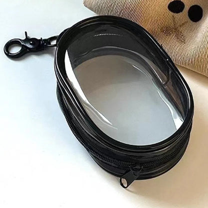 Portable Mini Clear Zipper Storage Bag KeychainCartoon Doll ChildrenToy MysteryBox Organizer for Earphones Chargers Gift Bag liu