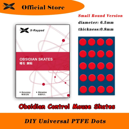 Obsidian X-Raypad Mouse Skates Universal 6.5mm Dots Donuts 0.9mm Balanced Control Mouse Feet Pad Glass Foot Pad
