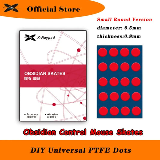 Obsidian X-Raypad Mouse Skates Universal 6.5mm Dots Donuts 0.9mm Balanced Control Mouse Feet Pad Glass Foot Pad