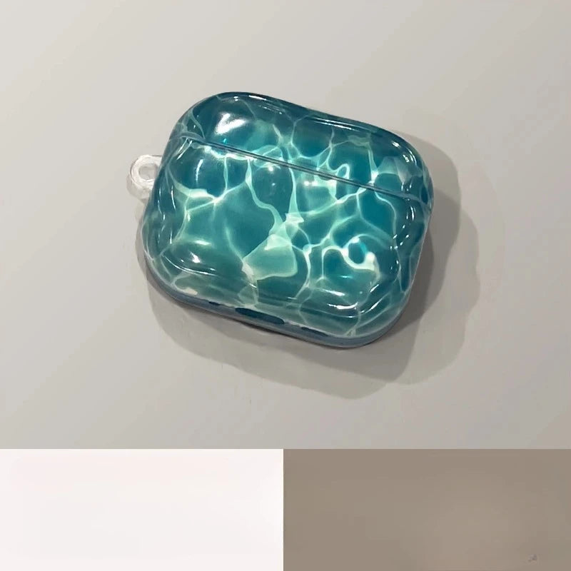 Water Ripple Headphone Case Suitable for AirPods Pro2/3 AirPods 2/3/4 TPU Material Custom Translucent Earphone Protective Case ﻿
