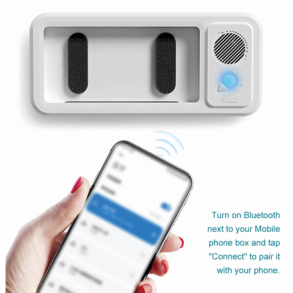 Brand New Bluetooth Shower Speaker And Phone Stand For Restoring Visual Feast IPX4 Level Bath Phone white
