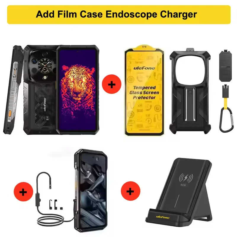 Ulefone Armor 28 Ultra 5G AI Thermal Imaging Rugged Phone 16GB+1TB Smartphone Android 14 AMOLED 6.67" Dimensity 9300+ 120W 5G