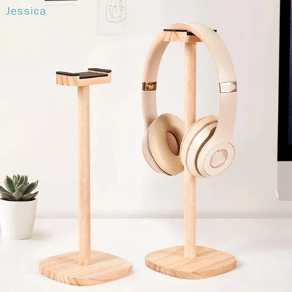 ♥Natural Wood Headphone Stand With Stable Base For Gaming/Over-Ear Headphones