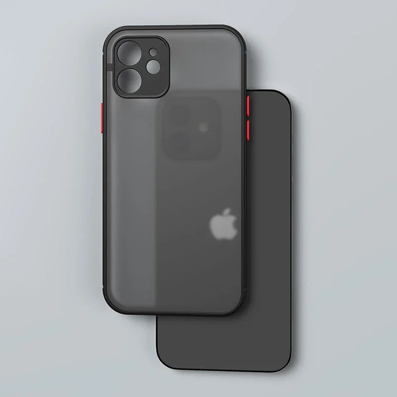 Luxury Matte Transparent Phone Case For iPhone 17 Air 16 E 15 14 13 12 11 Pro Max Plus Mini Silicone Clear Hard PC Back Cover