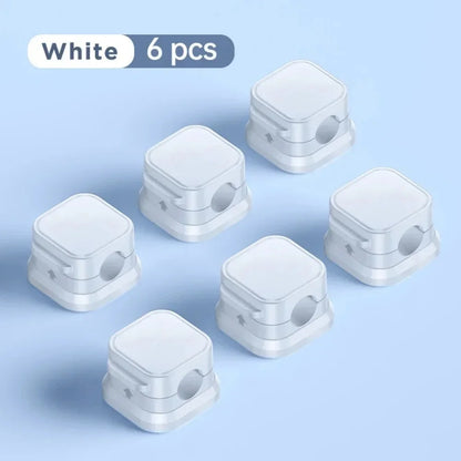 1/3/6 PCS Magnetic Cable Organizer Cable Clips Management Wire Keeper Wall Data Cable Winder Adjustable Cord Holder Under Desk